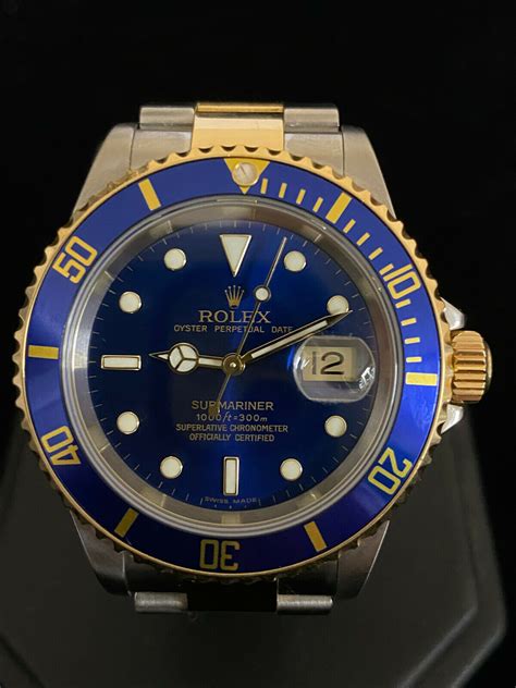 rolex blue gold sub